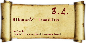 Bibescó Leontina névjegykártya
